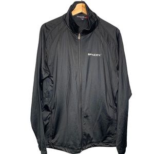 Space X  Jacket Mens Large Black Long Track Full Zip Sport Tek